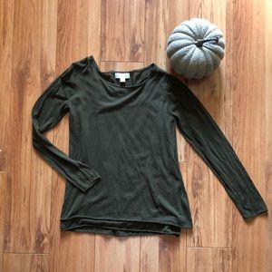 Michael Kors Army Green Long Sleeve Top Size L